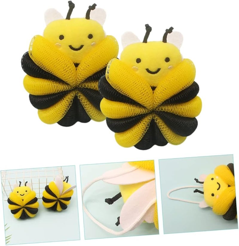 2Pcs Cartoon Shower Loofah Soft Bath Sponge Body Wash Scrubber For Kids - Image 3